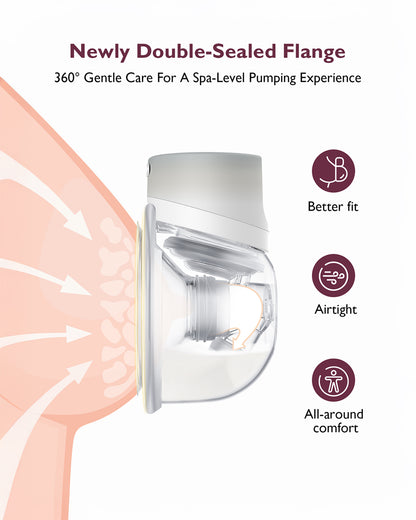 Momcozy S12 Pro Wearable 3 Modes & 9 Levels Electric Breast Pump-For Easy Pumping-Portable with soft double sealed flange-24mm-Smart Display-Pack of 2-Cozy Grey