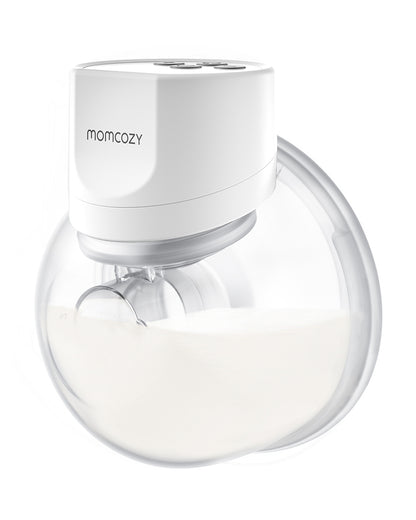 Momcozy S12 Pro Wearable 3 Modes & 9 Levels Electric Breast Pump-For Easy Pumping-Portable with soft double sealed flange-24mm-Smart Display-Pack of 2-White