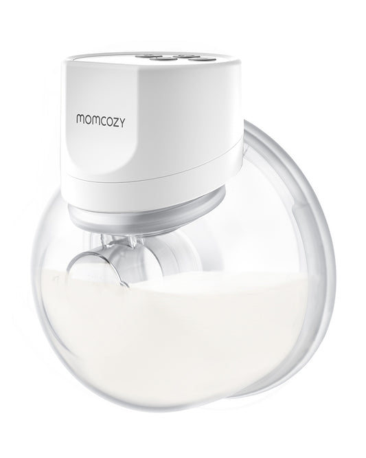 Momcozy S12 Pro Wearable 3 Modes & 9 Levels Electric Breast Pump-For Easy Pumping-Portable with soft double sealed flange-24mm-Smart Display-Pack of 2-White