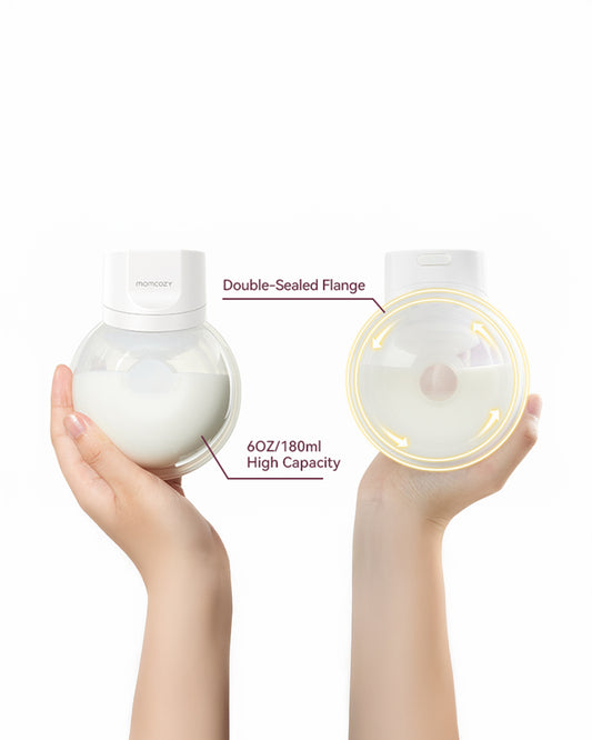 Momcozy S12 Pro Wearable 3 Modes & 9 Levels Electric Breast Pump-For Easy Pumping-Portable with soft double sealed flange-24mm-Smart Display-Pack of 2-White
