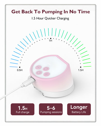 Momcozy S12 Pro Wearable 3 Modes & 9 Levels Electric Breast Pump-For Easy Pumping-Portable with soft double sealed flange-24mm-Smart Display-Pack of 2-Pink