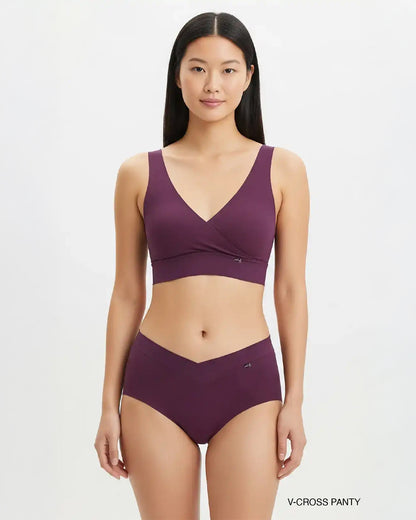 Putchi V-Band Comfort-Fit Bamboo Maternity Panty-Seamless-Pregnancy & Post Delivery-Plum Purple