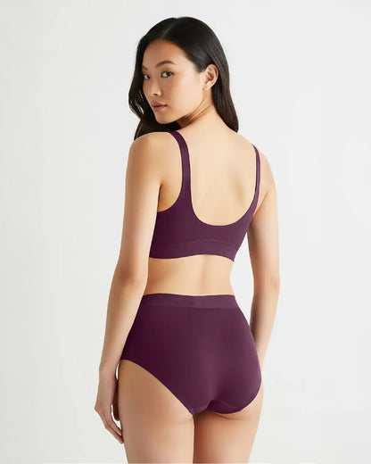 Putchi V-Band Comfort-Fit Bamboo Maternity Panty-Seamless-Pregnancy & Post Delivery-Plum Purple
