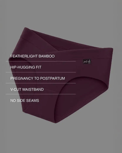 Putchi V-Band Comfort-Fit Bamboo Maternity Panty-Seamless-Pregnancy & Post Delivery-Plum Purple