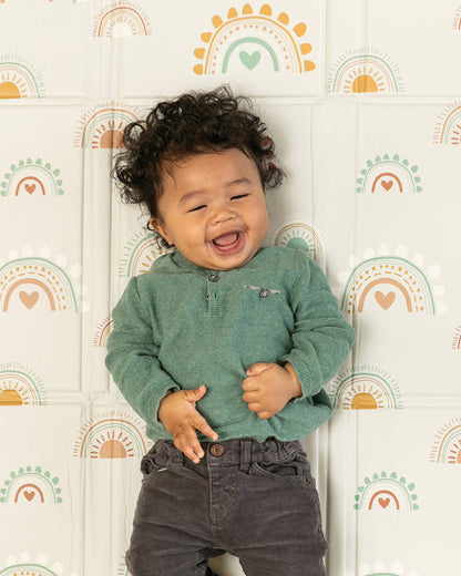 Infantino Rainbow Foldable Soft Foam Playmat-Reversible Design-Foldable Sides-0M+