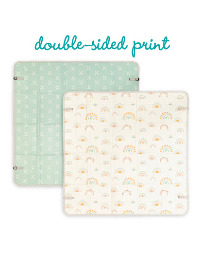 Infantino Rainbow Foldable Soft Foam Playmat-Reversible Design-Foldable Sides-0M+