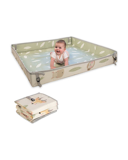 Infantino Forest Foldable Soft Foam Playmat-Reversible Design-Foldable Sides-0M+