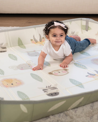 Infantino Forest Foldable Soft Foam Playmat-Reversible Design-Foldable Sides-0M+