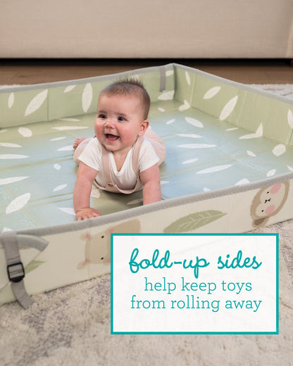 Infantino Forest Foldable Soft Foam Playmat-Reversible Design-Foldable Sides-0M+