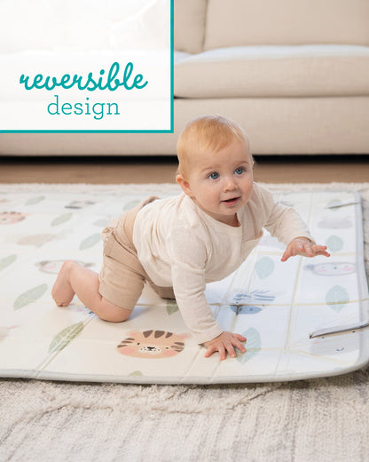 Infantino Forest Foldable Soft Foam Playmat-Reversible Design-Foldable Sides-0M+