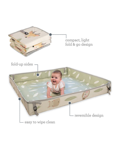 Infantino Forest Foldable Soft Foam Playmat-Reversible Design-Foldable Sides-0M+
