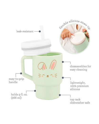 Infantino My 1st Tumbler-100% Premium Silicone-Easy to Grip Handle-Easter Bunny-6M+