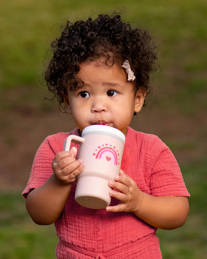 Infantino My 1st Tumbler-100% Premium Silicone-Easy to Grip Handle-Valentines-6M+