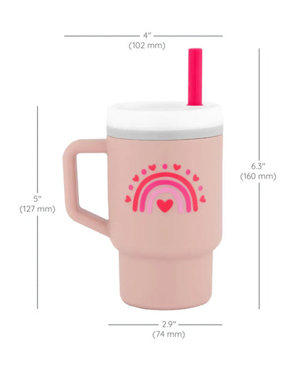 Infantino My 1st Tumbler-100% Premium Silicone-Easy to Grip Handle-Valentines-6M+