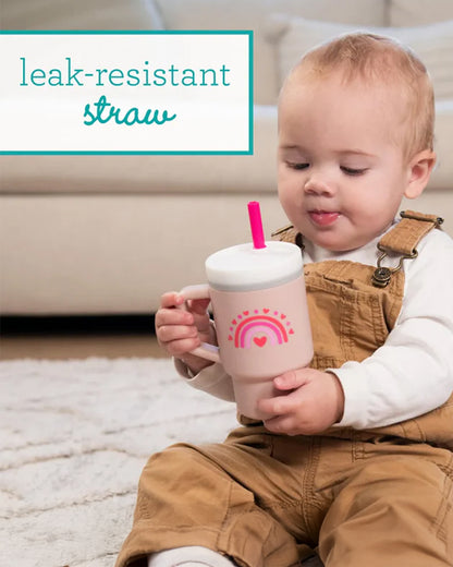 Infantino My 1st Tumbler-100% Premium Silicone-Easy to Grip Handle-Valentines-6M+