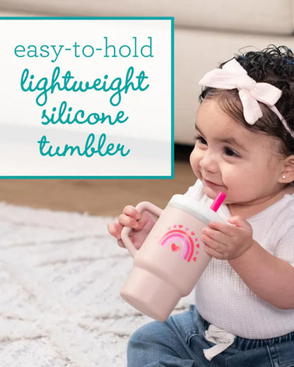 Infantino My 1st Tumbler-100% Premium Silicone-Easy to Grip Handle-Valentines-6M+