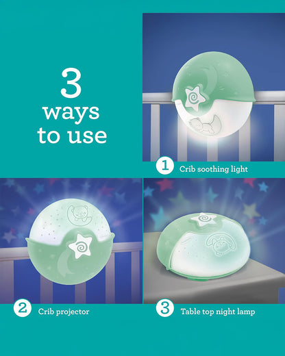 Infantino Watch Over Me Soothing Night Light, Projector & Bed Side Lamp-For a Calm Sleep-Sage Green-0M+