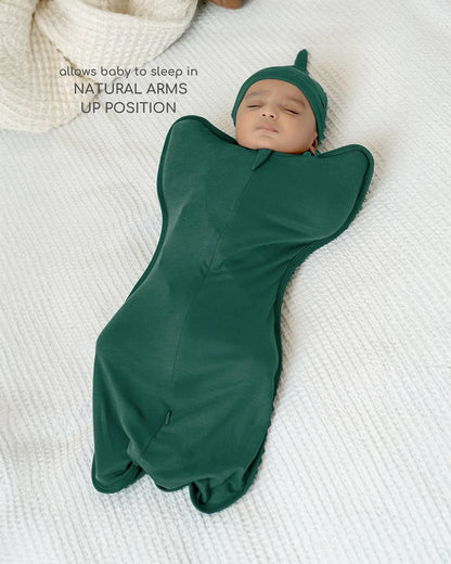 Cocoon Care Hunter Green Baby Sleeping Bag/Pod-Bamboo Cotton-With 2 Way Zipper-Newborn Bed