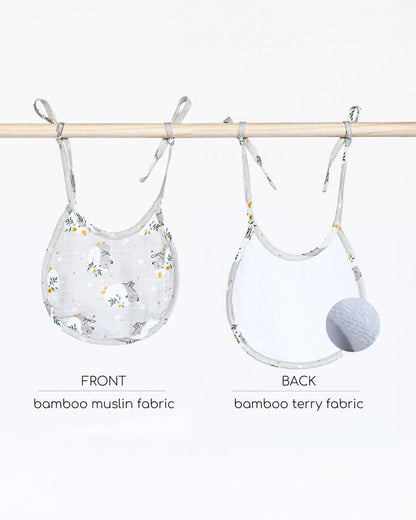 Cocoon Care Bamboo Terry Bib-With Soft Bamboo Muslin-Hedgehog Blossoms-Soft & Absorbent-0-24 Months