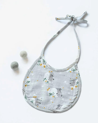 Cocoon Care Bamboo Terry Bib-With Soft Bamboo Muslin-Hedgehog Blossoms-Soft & Absorbent-0-24 Months