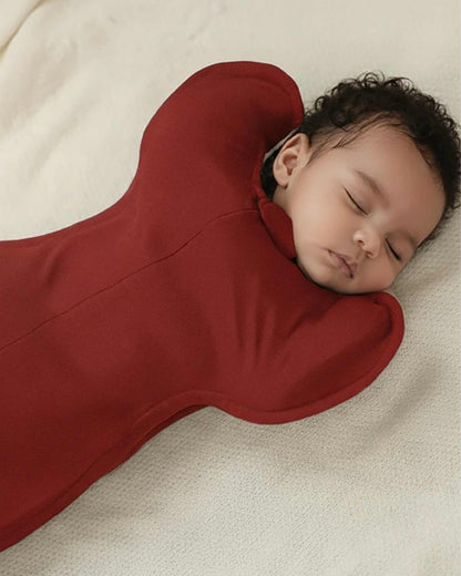 Cocoon Care Brick Red Baby Sleeping Bag/Pod-Bamboo Cotton-With 2 Way Zipper-Newborn Bed