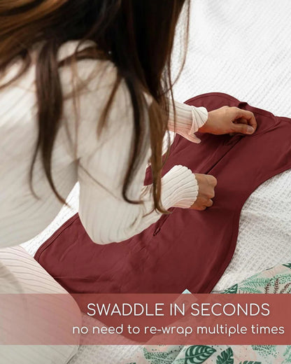 Cocoon Care Brick Red Baby Sleeping Bag/Pod-Bamboo Cotton-With 2 Way Zipper-Newborn Bed