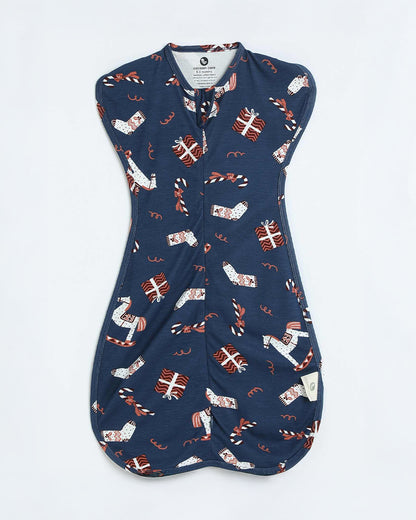 Cocoon Care Blue Noel Baby Sleeping Bag/Pod-Bamboo Cotton-With 2 Way Zipper-Newborn Bed