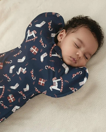 Cocoon Care Blue Noel Baby Sleeping Bag/Pod-Bamboo Cotton-With 2 Way Zipper-Newborn Bed