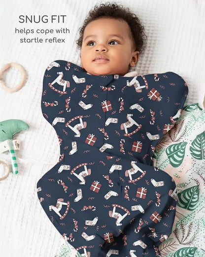 Cocoon Care Blue Noel Baby Sleeping Bag/Pod-Bamboo Cotton-With 2 Way Zipper-Newborn Bed