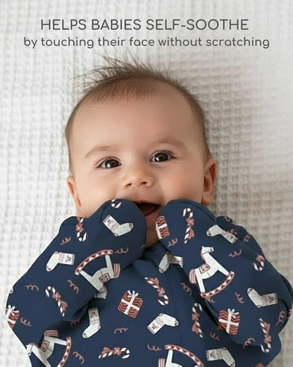 Cocoon Care Blue Noel Baby Sleeping Bag/Pod-Bamboo Cotton-With 2 Way Zipper-Newborn Bed