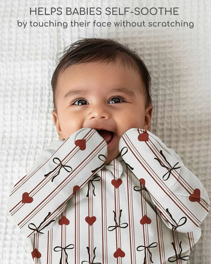 Cocoon Care Bow Heart Baby Sleeping Bag/Pod-Bamboo Cotton-With 2 Way Zipper-Newborn Bed