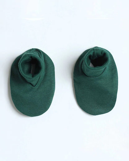 Cocoon Care Bottle Green Caps, Booties & Mittens Set-Solid-Bamboo-For Infants