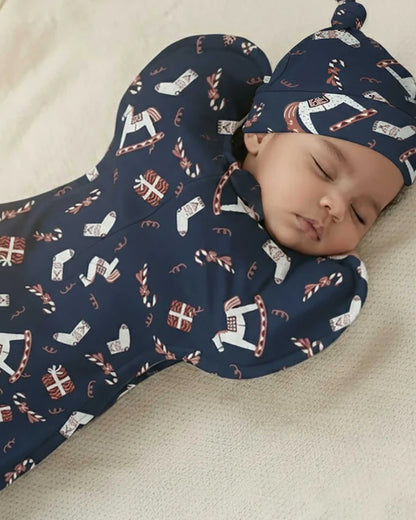 Cocoon Care Navy Blue Caps, Booties & Mittens Set-Blue Noel-Bamboo-For Infants