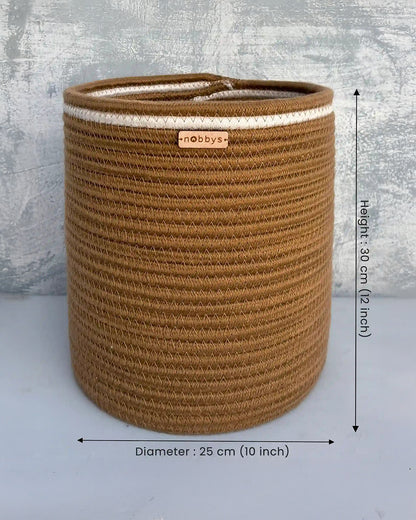 nobbys Earthy Essence Multipurpose Storage Basket-for Clothes & Toys-Sturdy & Durable-Brown