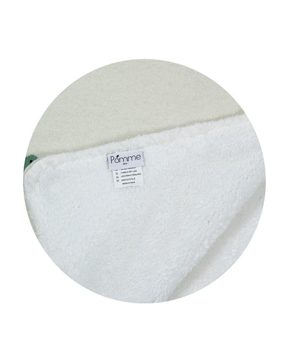 Pomme Cute Heart Knitted Ultra Soft Sherpa Blanket-100% Cotton-Off White-For Infants