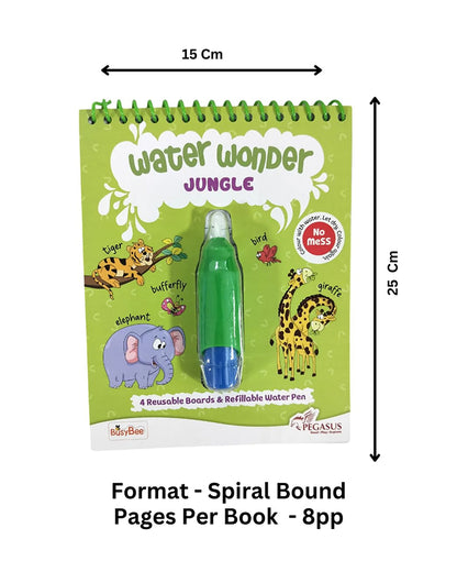 Pegasus Water Wonder In The Jungle Magical Colouring Book-Art & Craft Kit-Develops Fine Motor Skills-36M+