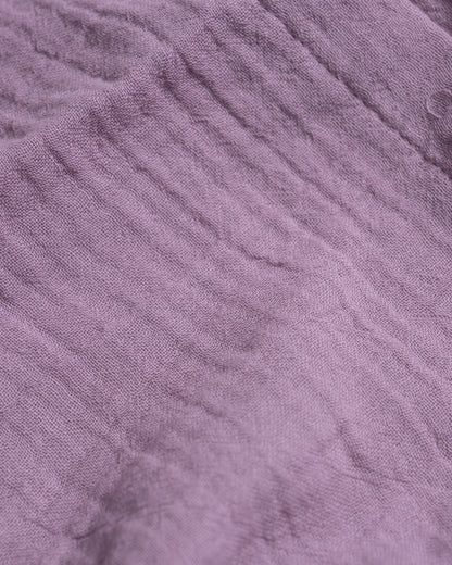 Twingle 100% Organic Muslin Shirt & Shorts Set-Lightweight & Breathable Fabric-Puff Sleeves-Soft Elasticated Waistband-Short Sleeves-Solid-Lavender-For Infants