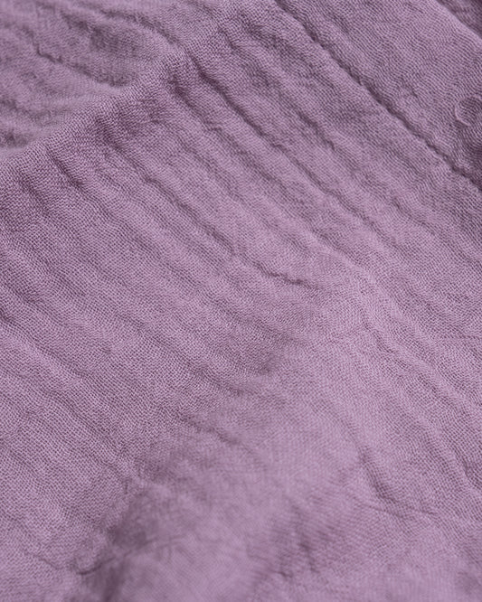 Twingle 100% Organic Muslin Shirt & Shorts Set-Lightweight & Breathable Fabric-Puff Sleeves-Soft Elasticated Waistband-Short Sleeves-Solid-Lavender-For Infants