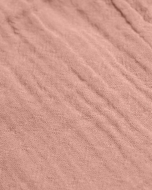 Twingle 100% Organic Muslin Shirt & Shorts Set-Lightweight & Breathable Fabric-Puff Sleeves-Soft Elasticated Waistband-Short Sleeves-Solid-Peach Pink-For Infants
