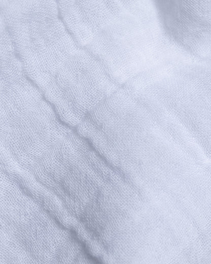 Twingle 100% Organic Muslin Shirt & Shorts Set-Lightweight & Breathable Fabric-Puff Sleeves-Soft Elasticated Waistband-Short Sleeves-Solid-White-For Infants