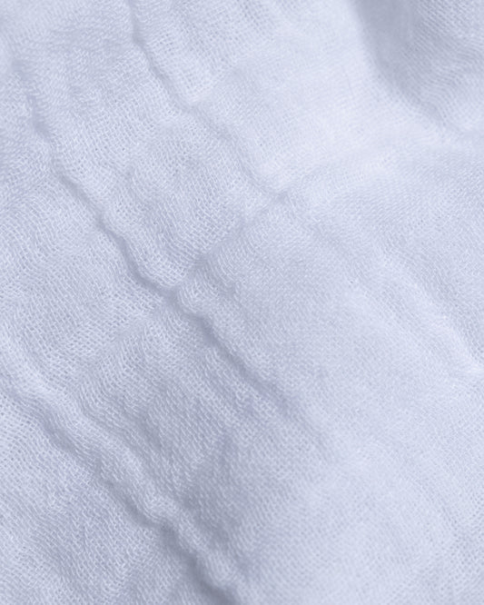 Twingle 100% Organic Muslin Shirt & Shorts Set-Lightweight & Breathable Fabric-Puff Sleeves-Soft Elasticated Waistband-Short Sleeves-Solid-White-For Infants