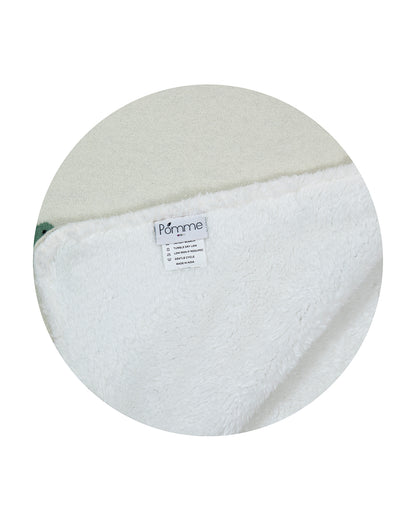 Pomme Unicorn Knitted Ultra Soft Sherpa Blanket-100% Cotton-Cyan Blue-For Infants