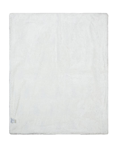 Pomme Dinosaur Family Knitted Ultra Soft Sherpa Blanket-100% Cotton-White-For Infants