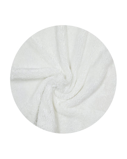 Pomme Dinosaur Family Knitted Ultra Soft Sherpa Blanket-100% Cotton-White-For Infants