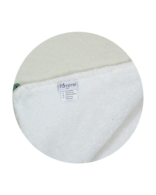 Pomme Cute Galaxy Knitted Ultra Soft Sherpa Blanket-100% Cotton-Navy Blue-For Infants