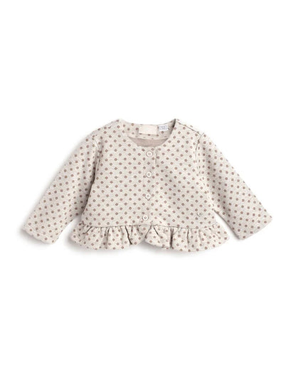 Chicco Beige Winterwear Dress-Polka Dots-Viscose-For Infants