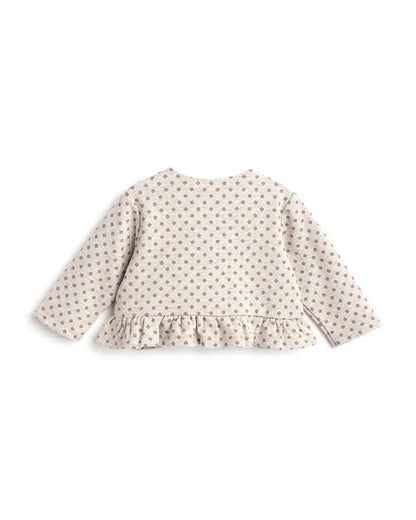 Chicco Beige Winterwear Dress-Polka Dots-Viscose-For Infants