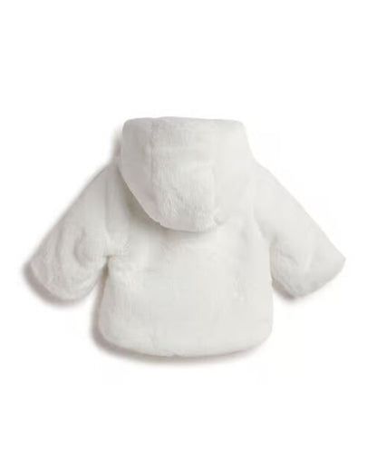 Chicco White Winterwear Jacket-Solid-Polyester-For Infants