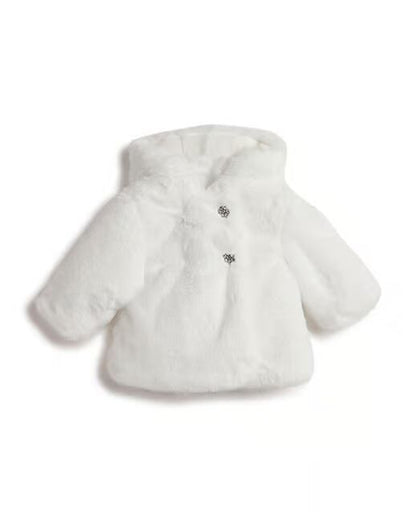 Chicco White Winterwear Jacket-Solid-Polyester-For Infants