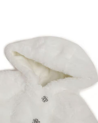Chicco White Winterwear Jacket-Solid-Polyester-For Infants